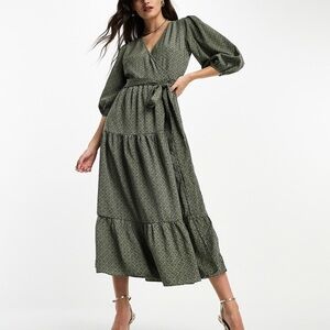 Glamorous Green Wrap Dress